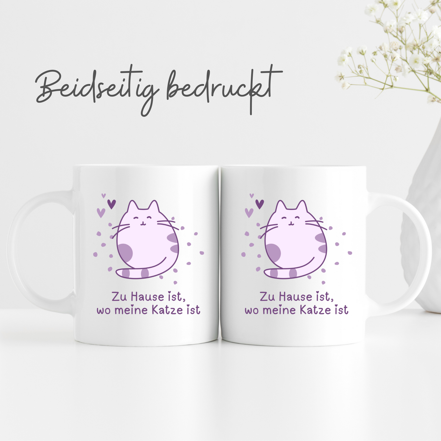 Tasse "Zu Hause ist, wo meine Katze ist"- Tasse mit niedlicher Katze